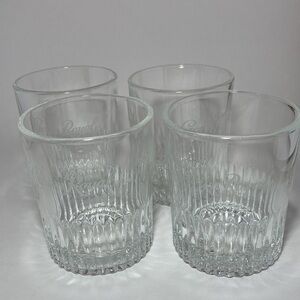 Crown Royal etched set of 4 lowball whiskey glasses